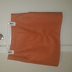 Leather mini skirt